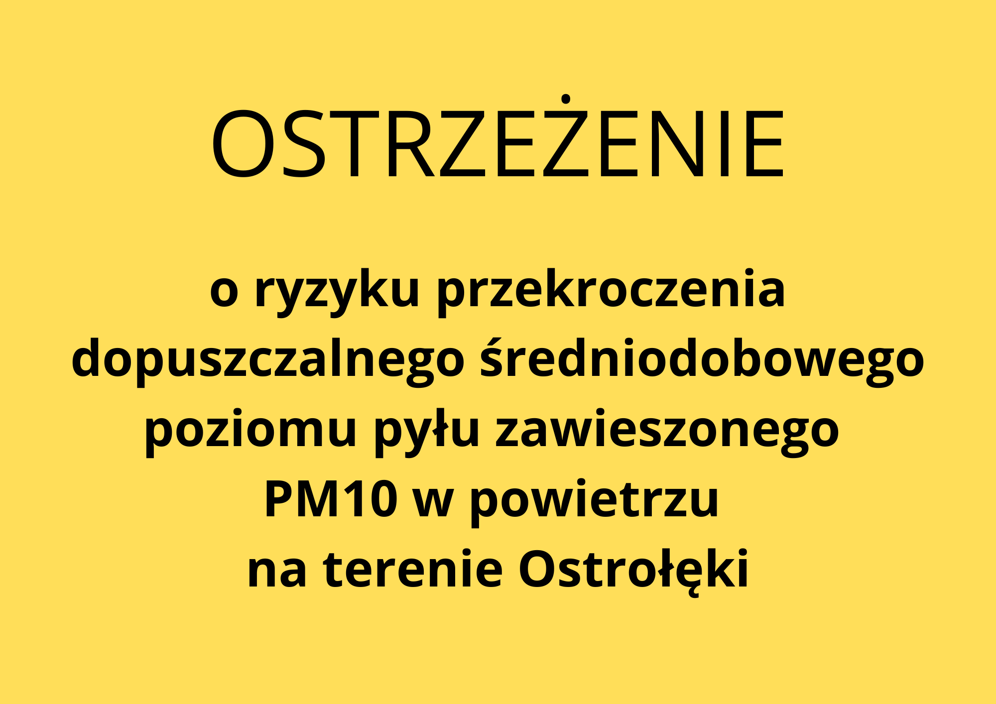 aktualność: Ostrzeżenie dotyczące jakości powietrza