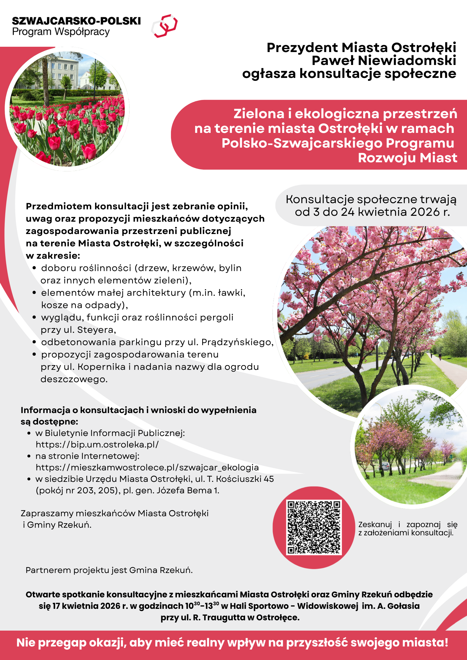 aktualność: Public consultations on green and ecological space in the city of Ostrołęka as part of the Polish-Swiss Urban Development Program